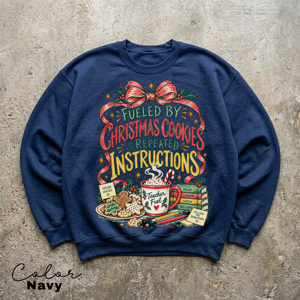 Teacher Christmas Sweatshirt, Holiday Teacher Crewneck, Retro Christmas Teacher Pullover, Teacher Gift Sweatshirt