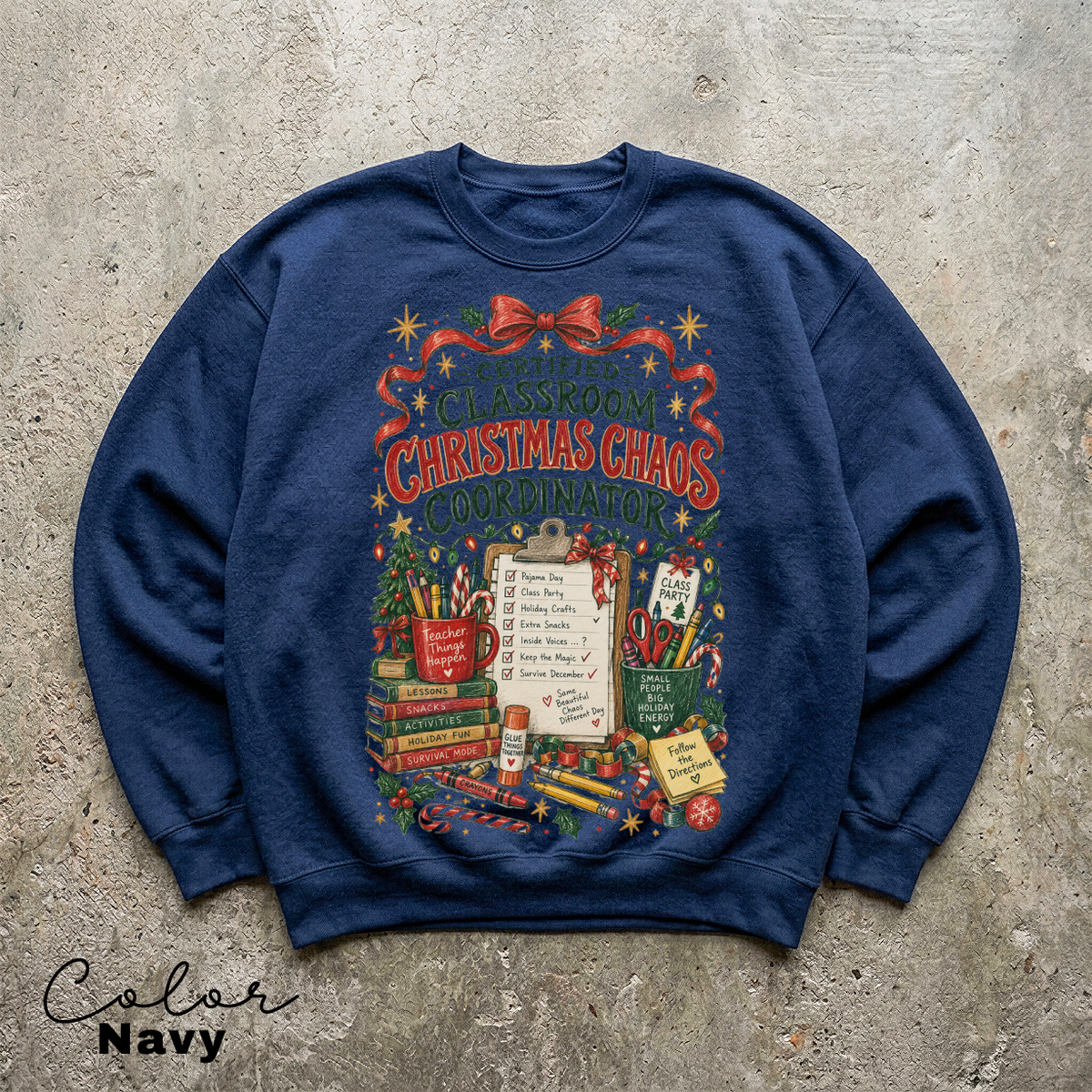 Teacher Christmas Sweatshirt, Classroom Holiday Crewneck, Holiday Teacher Pullover, Christmas Chaos Sweatshirt