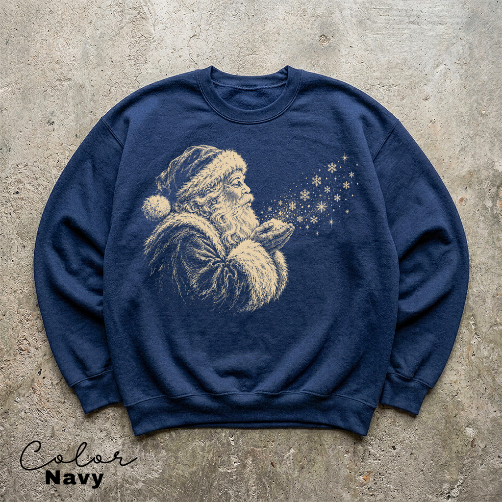 Santa Claus Sweatshirt, Vintage Christmas Crewneck, Holiday Winter Pullover, Retro Christmas Sweatshirt
