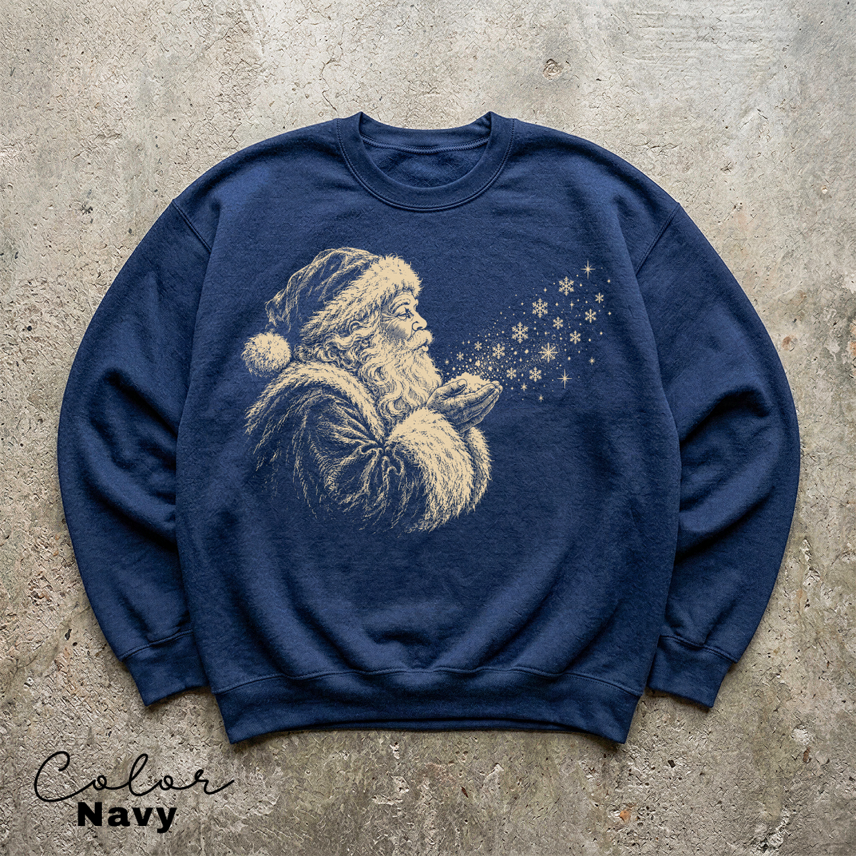 Santa Claus Sweatshirt, Vintage Christmas Crewneck, Holiday Winter Pullover, Retro Christmas Sweatshirt
