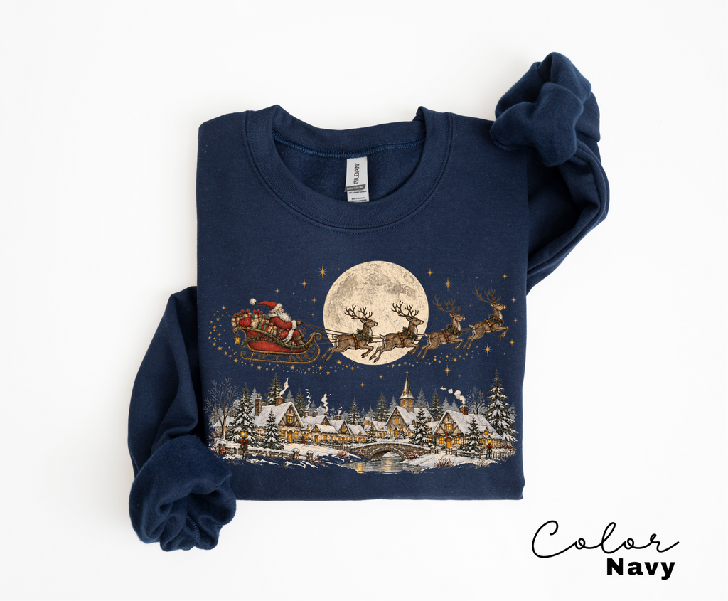 Christmas Vintage Sweatshirt, Holiday Crewneck, Winter Pullover,