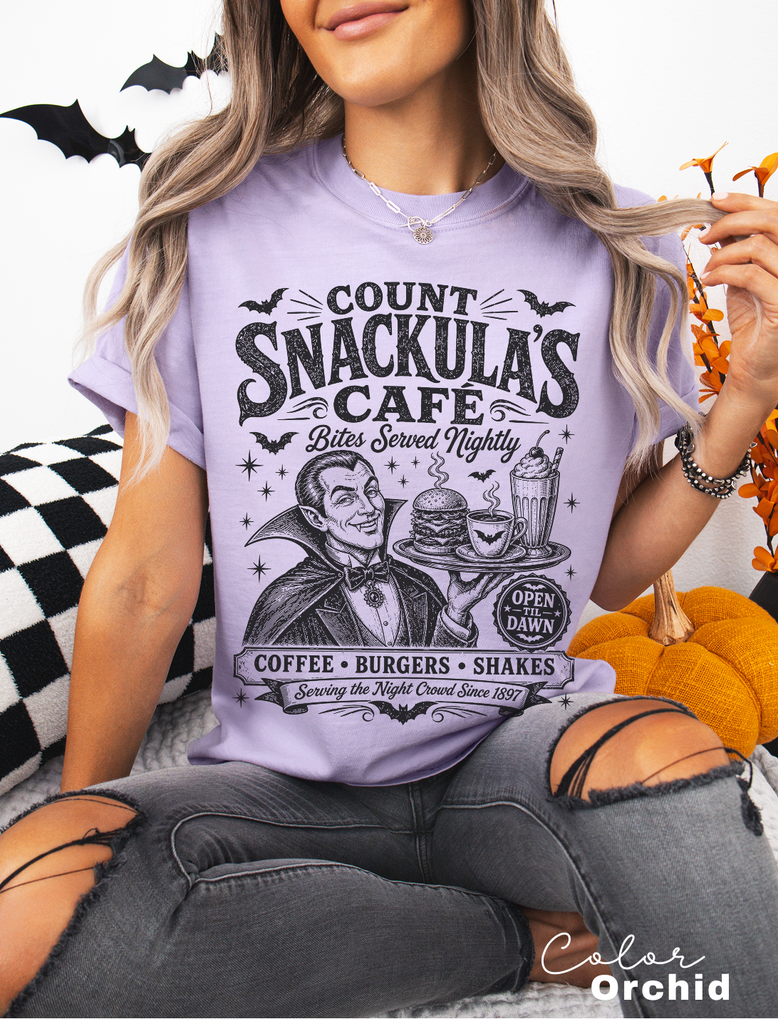 Retro Halloween Tee, Vampire Graphic Tee, Spooky Vintage Shirt
