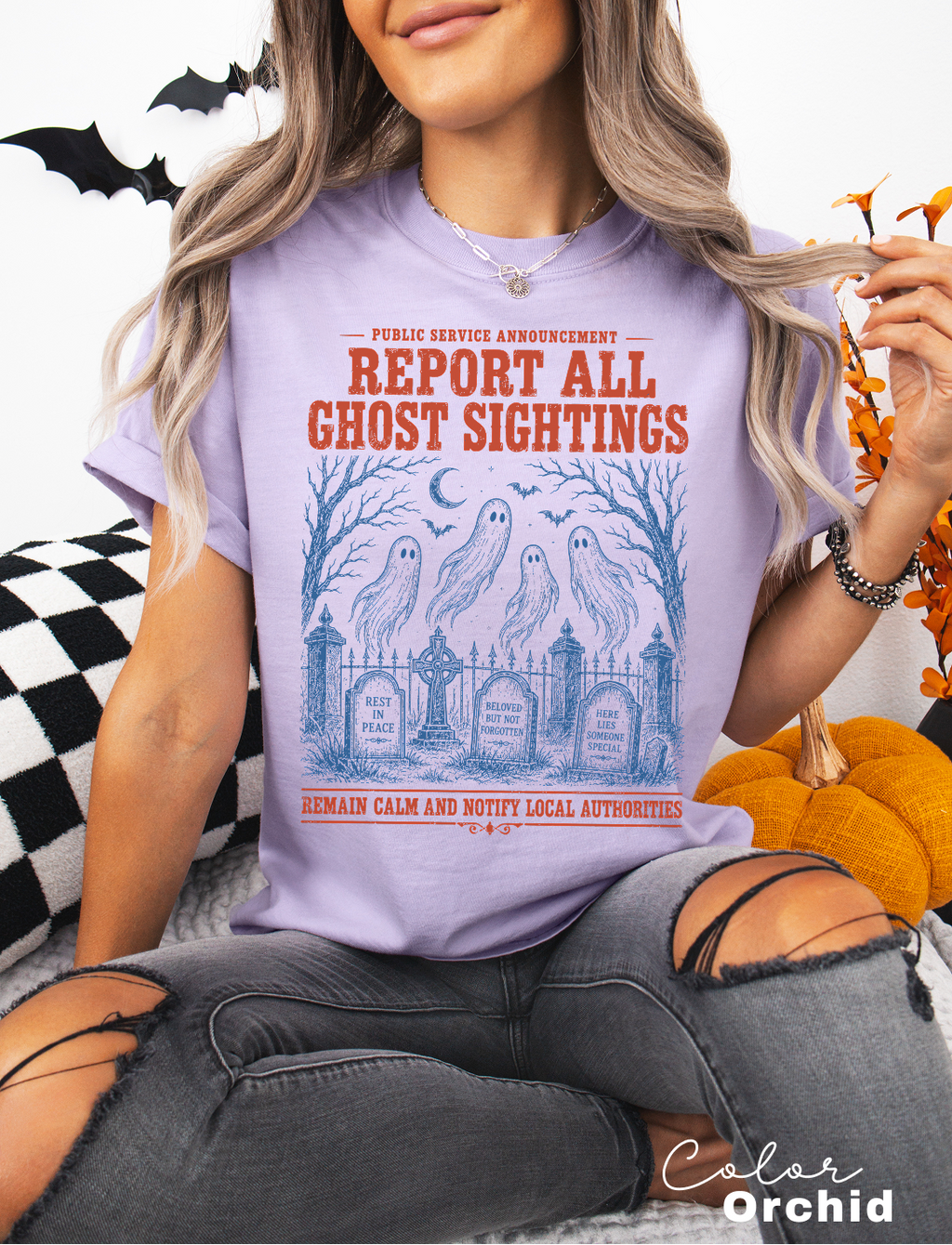 Halloween Ghost Shirt, Fake Halloween Public Service Announcement