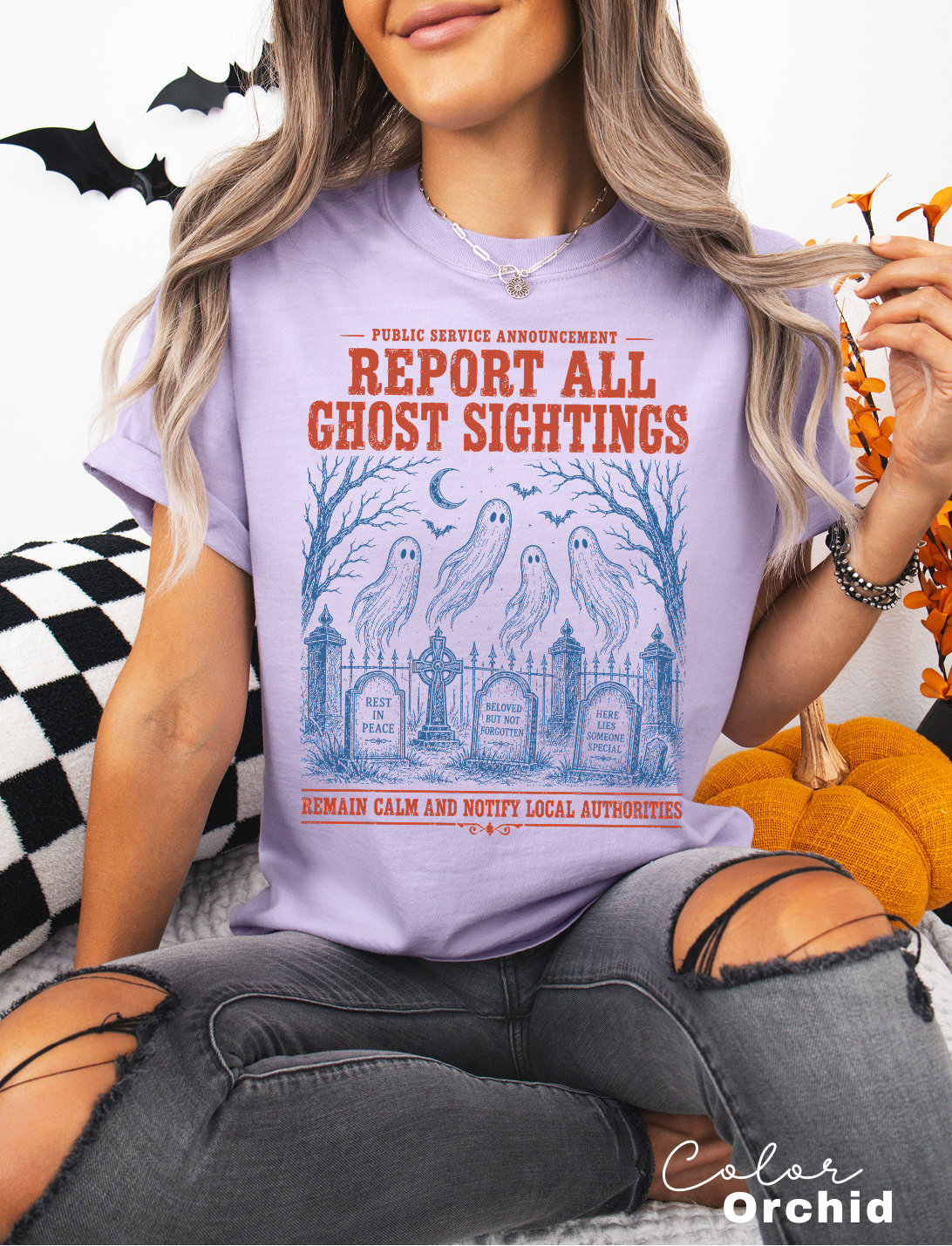 Halloween Ghost Shirt, Fake Halloween Public Service Announcement