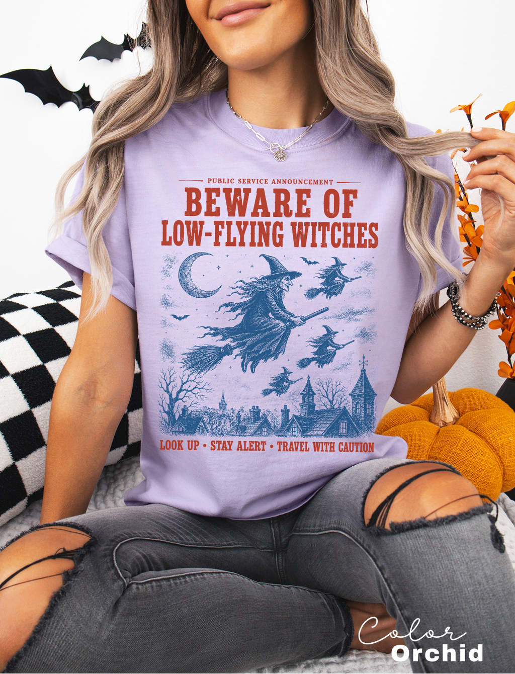 Halloween Witch T-Shirt, Vintage Witch Graphic Tee, Fake Halloween Public Service Announcement