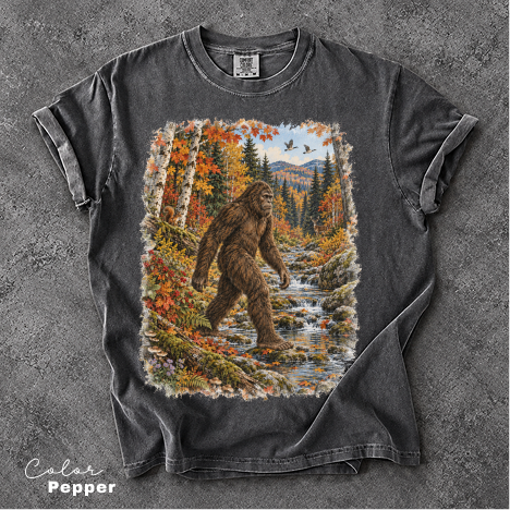 Retro Bigfoot Shirt, Nature Sasquatch Tee