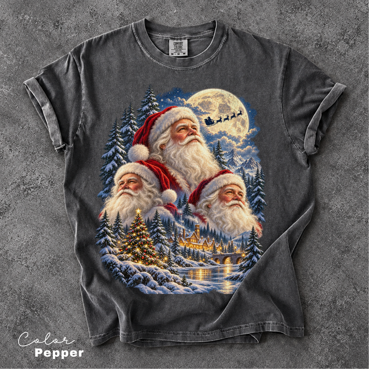 Retro Santa Christmas Shirt, Vintage Christmas 90s Tee, Santa Claus Face Shirt, Comfort Colors Tee
