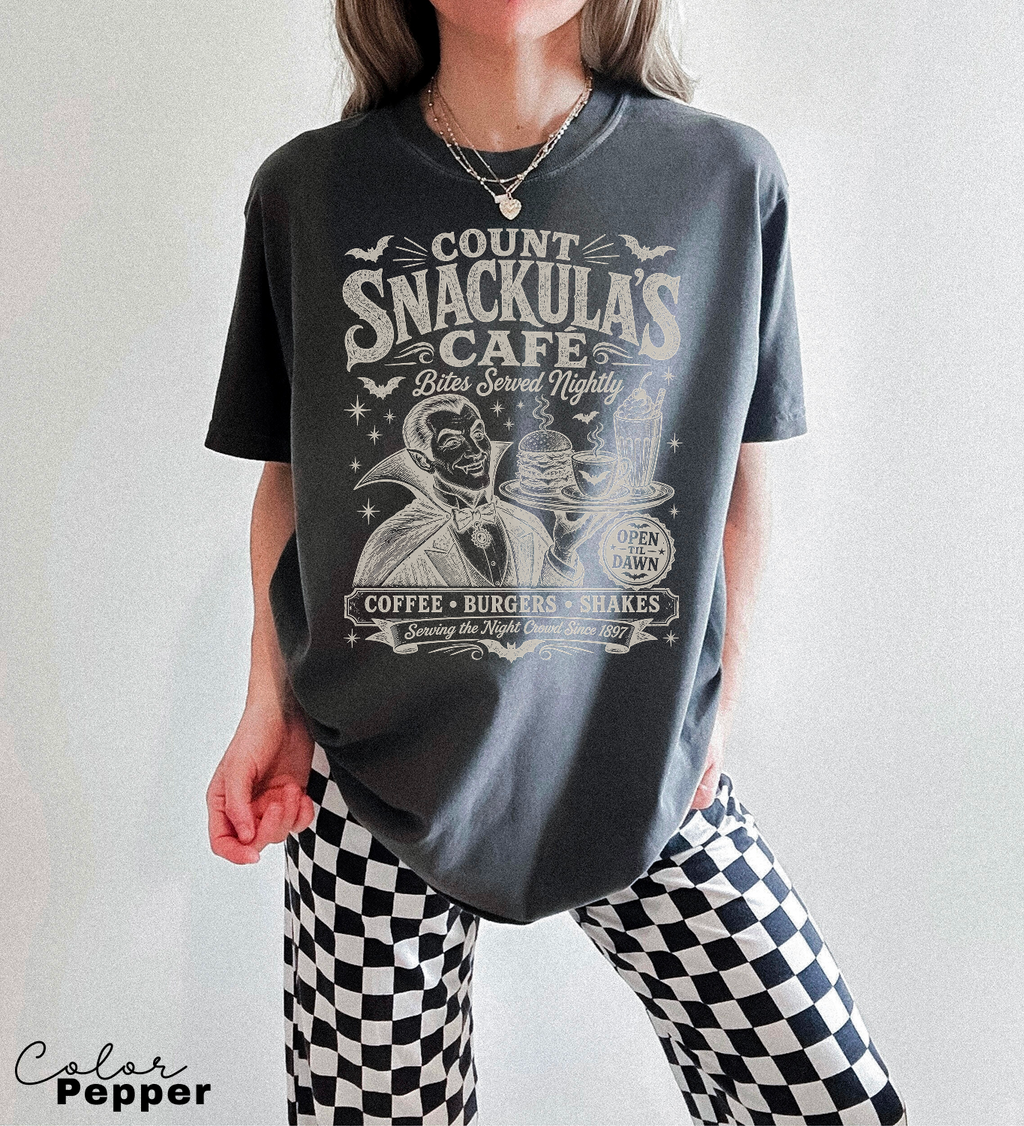Retro Halloween Tee, Vampire Graphic Tee, Spooky Vintage Shirt