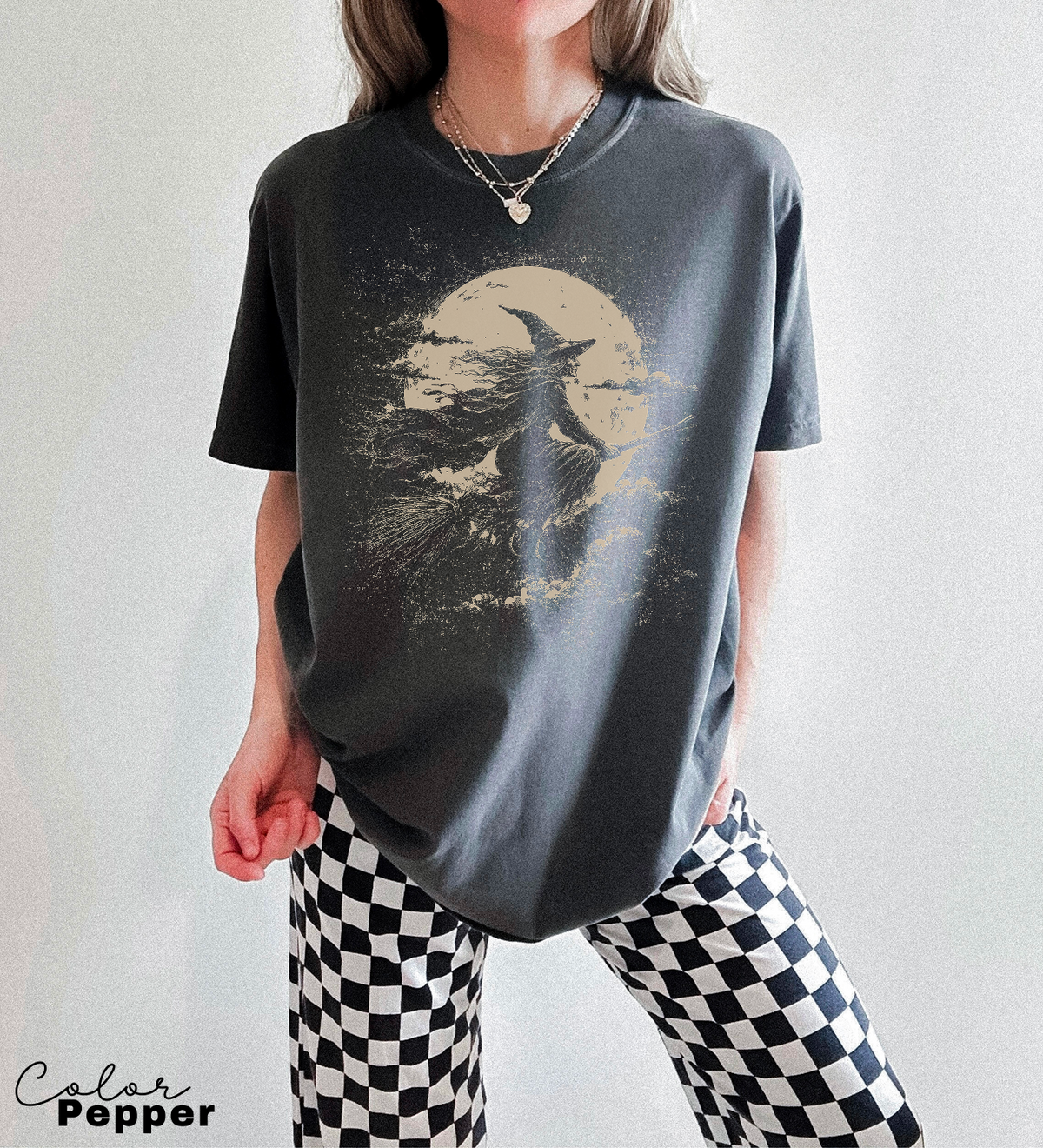 Retro Witch Comfort Colors T-Shirt, Spooky Season Shirt, Dark Cottagecore