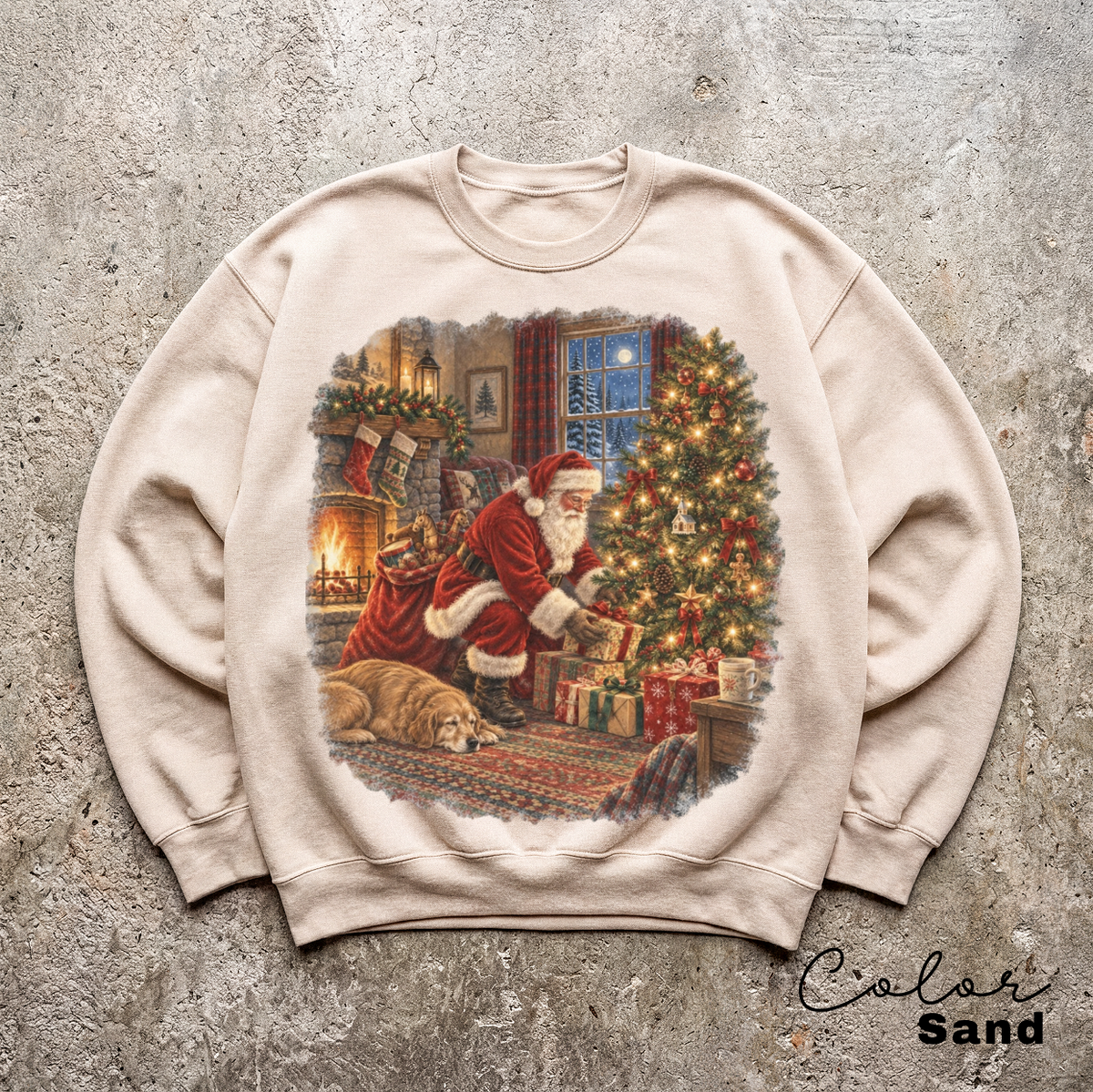Retro 90s Christmas Sweatshirt, Vintage Style Santa, Cozy Holiday Crewneck,