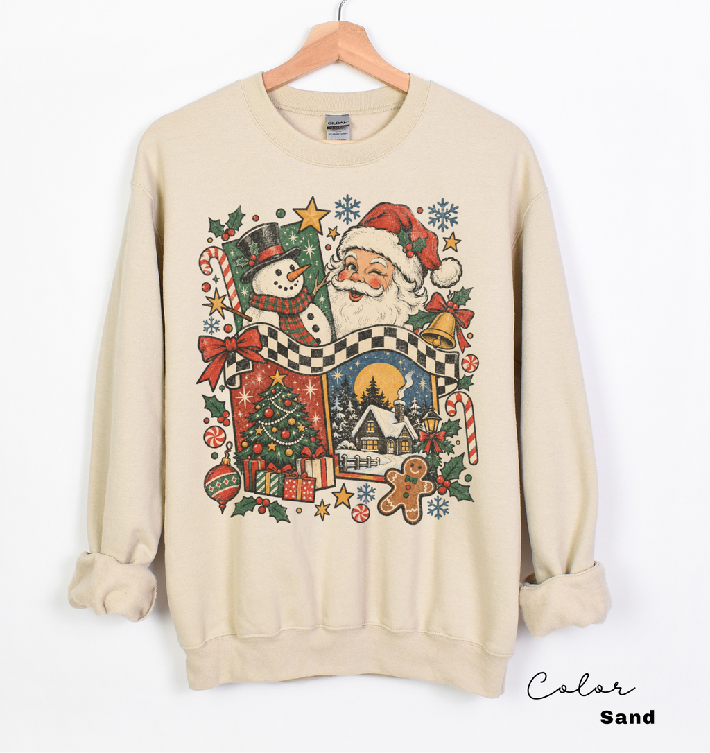 Christmas Vintage Sweatshirt, Retro Crewneck, Retro Winter Pullover, Retro Christmas