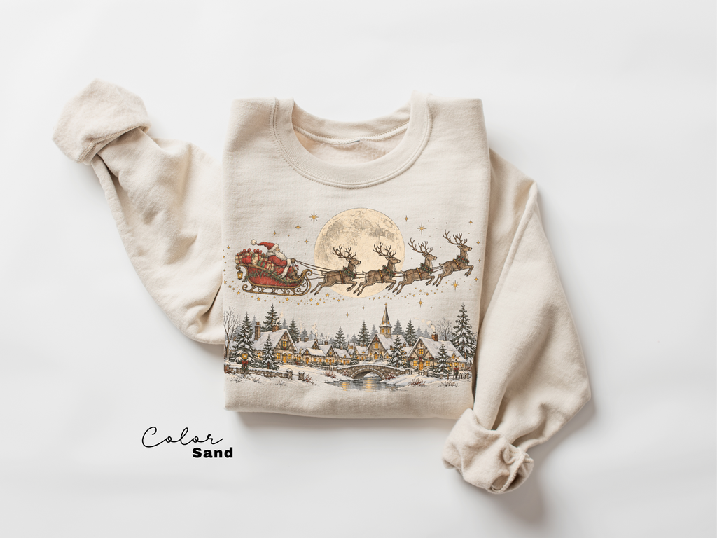 Christmas Vintage Sweatshirt, Holiday Crewneck, Winter Pullover,