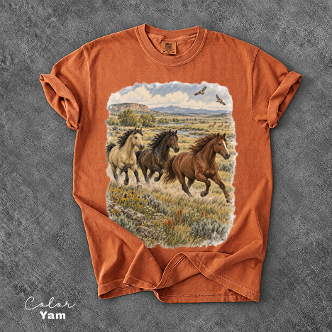 Vintage Horse Nature T-Shirt, Wild Horse Tee, Retro 90's Style Nature Tee
