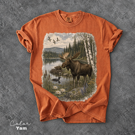 Vintage Moose Wildlife T-Shirt, Retro 90's Style Nature Shirt, Comfort Colors