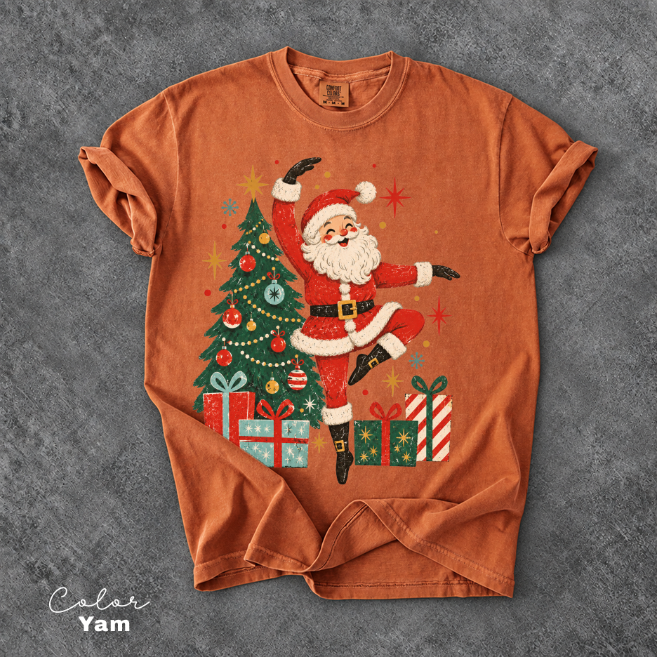 Dancing Santa Shirt, Vintage Christmas Tee, Retro Santa Claus, Comfort Colors Tee