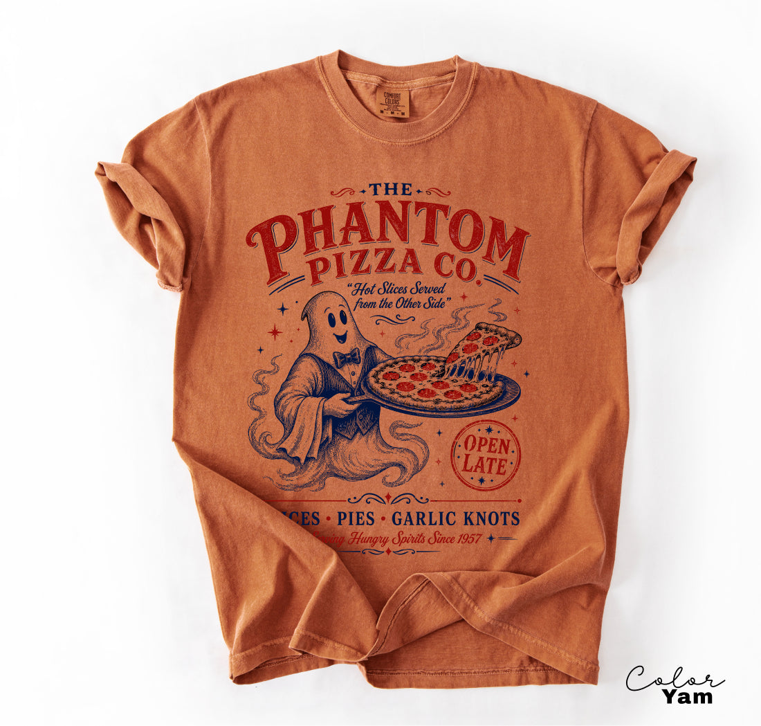 Ghost Pizza Graphic Tee, Retro Halloween Shirt,