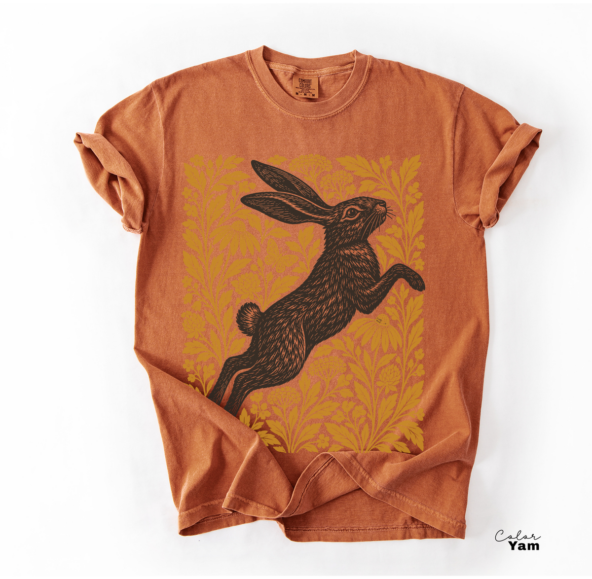 Vintage Rabbit Floral Shirt, Floral Animal Tee, Comfort Colors Tee