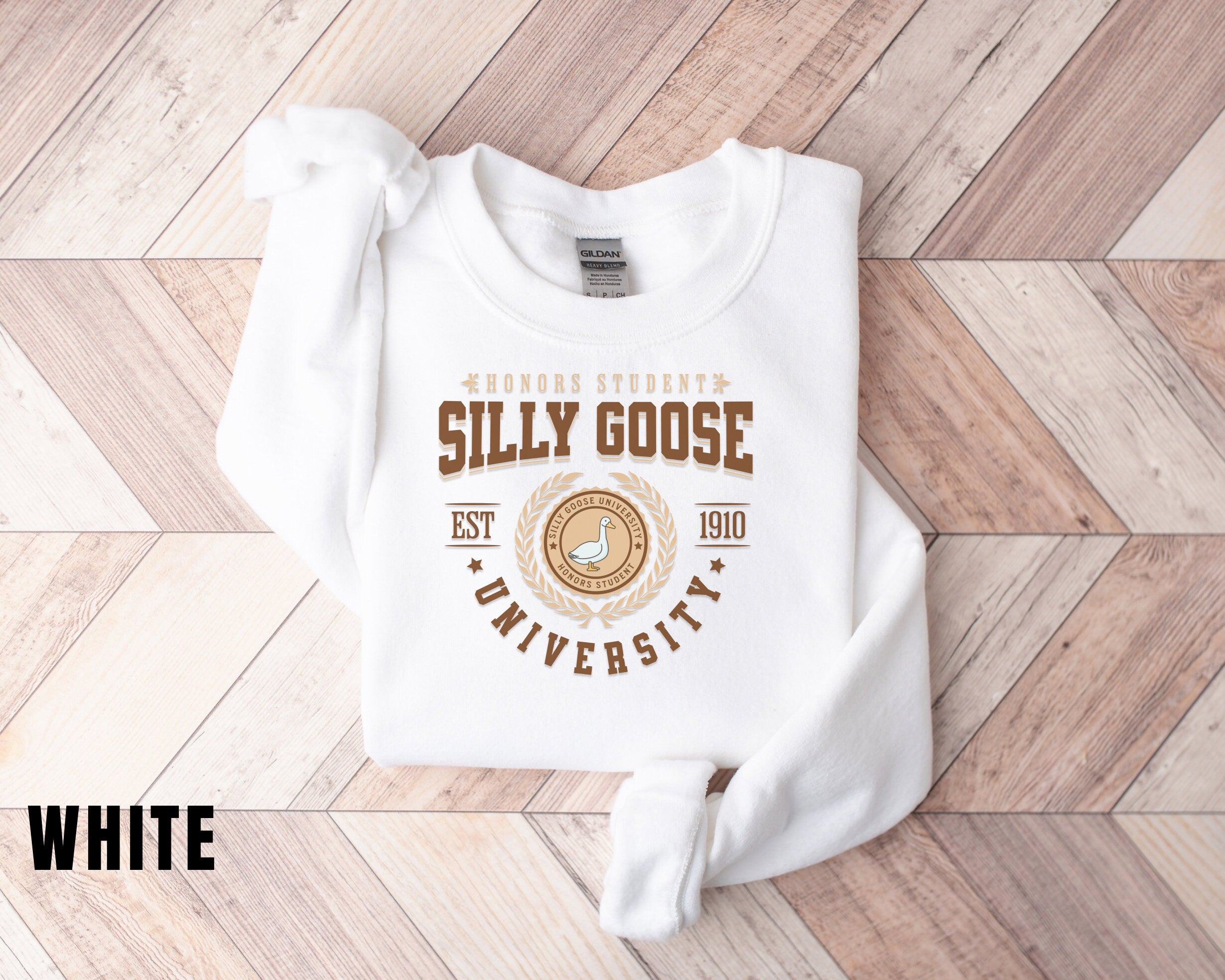 a white shirt that says silly goose on it