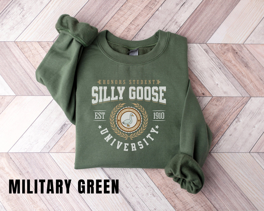 Silly Goose University Crewneck Sweatshirt Unisex Silly Goose University Shirt Funny Sweatshirt Funny College Student Graduate School Gift