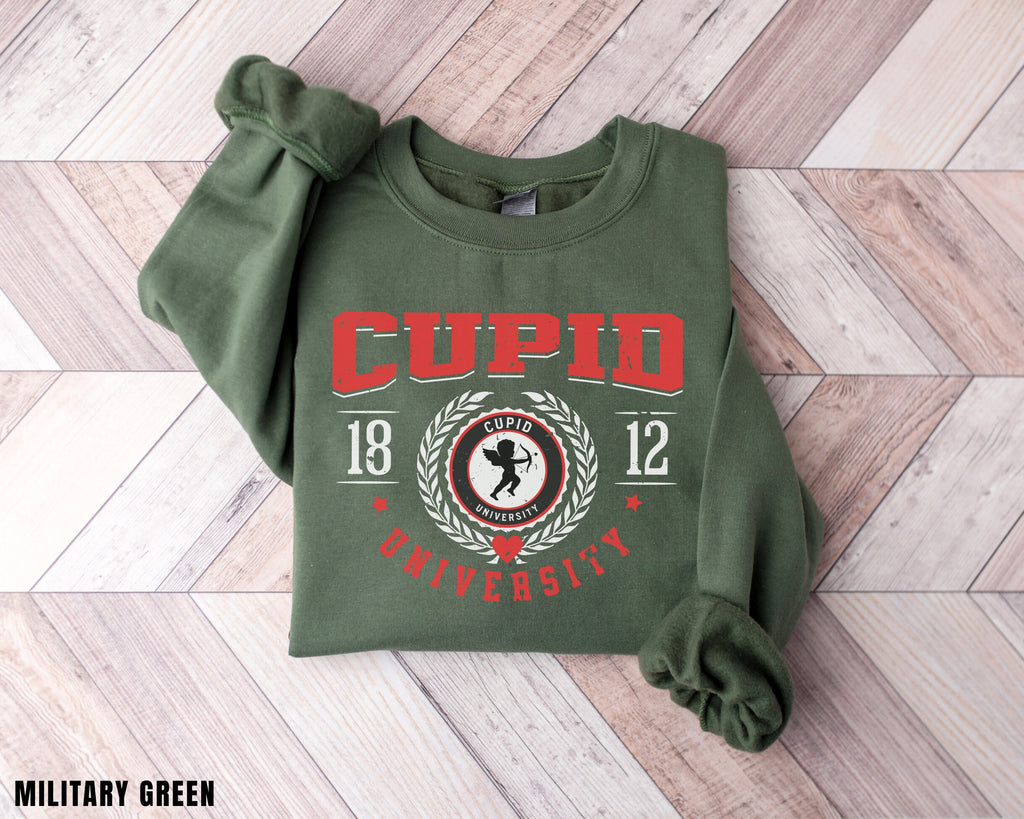 Womens Valentines Day Sweatshirt, Valentine Cupid Sweatshirt, Cupid University Sweatshirt, Valentines Day Shirt, Funny Valentines Day Gift