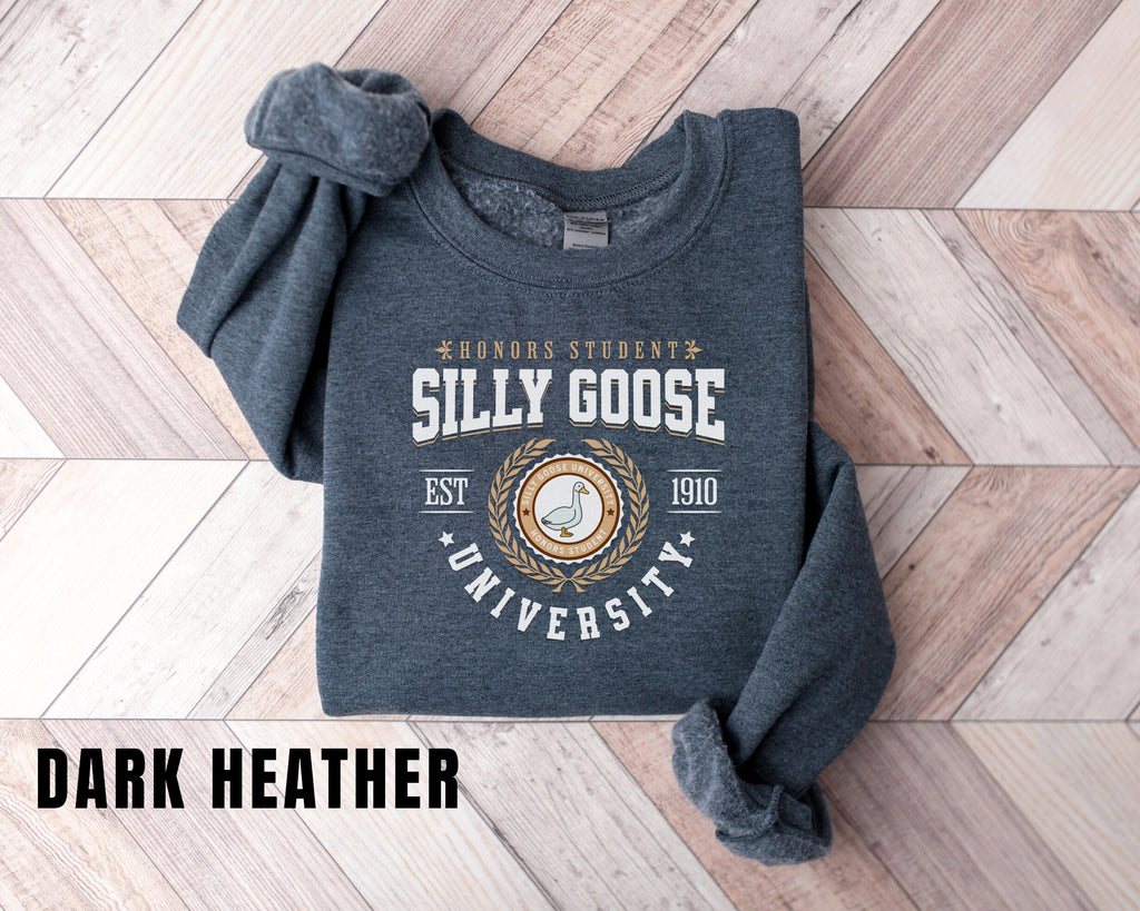 a sweatshirt with the words silly goose on it