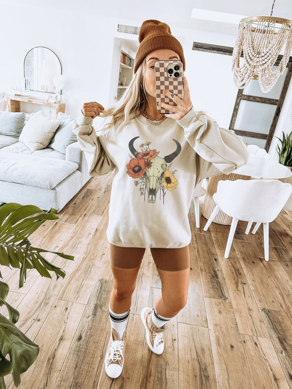 Boho Cow Skull Sweatshirt, Longhorn Shirt, Wild West Shirt, Outdoor Sweatshirt, Wild West Sweatshirt, Cowboy Shirt, Country Music Shirt,