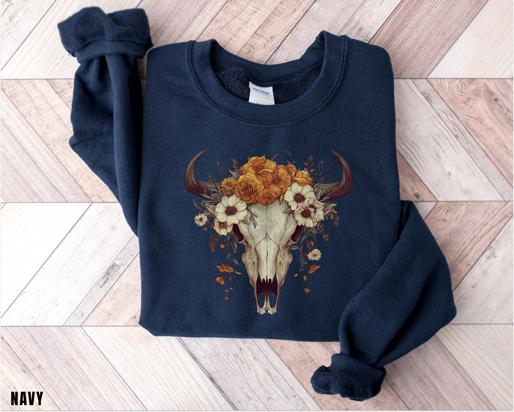 Boho Country Sweatshirt, Longhorn Shirt, Wild West Shirt, Outdoor Sweatshirt, Cowgirl Boho, Cowboy Shirt, Country Music Shirt, Gift GF