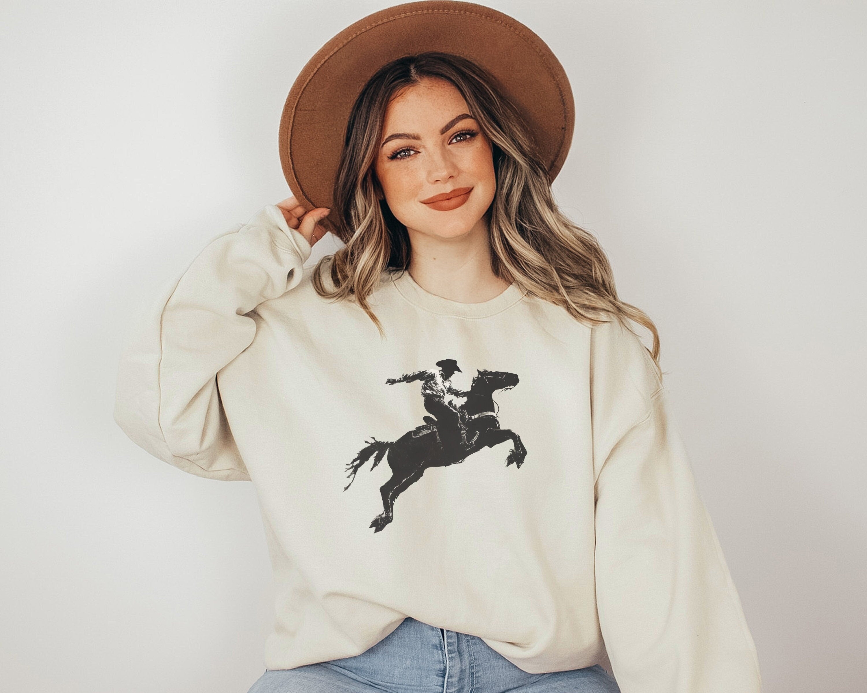 Cowboys Western Sweatshirt, American Western Graphic Crewneck, Rodeo Gift Shirt, Country Sweatshirt, Western Hoodie, Cowgirl Sweater, Horse