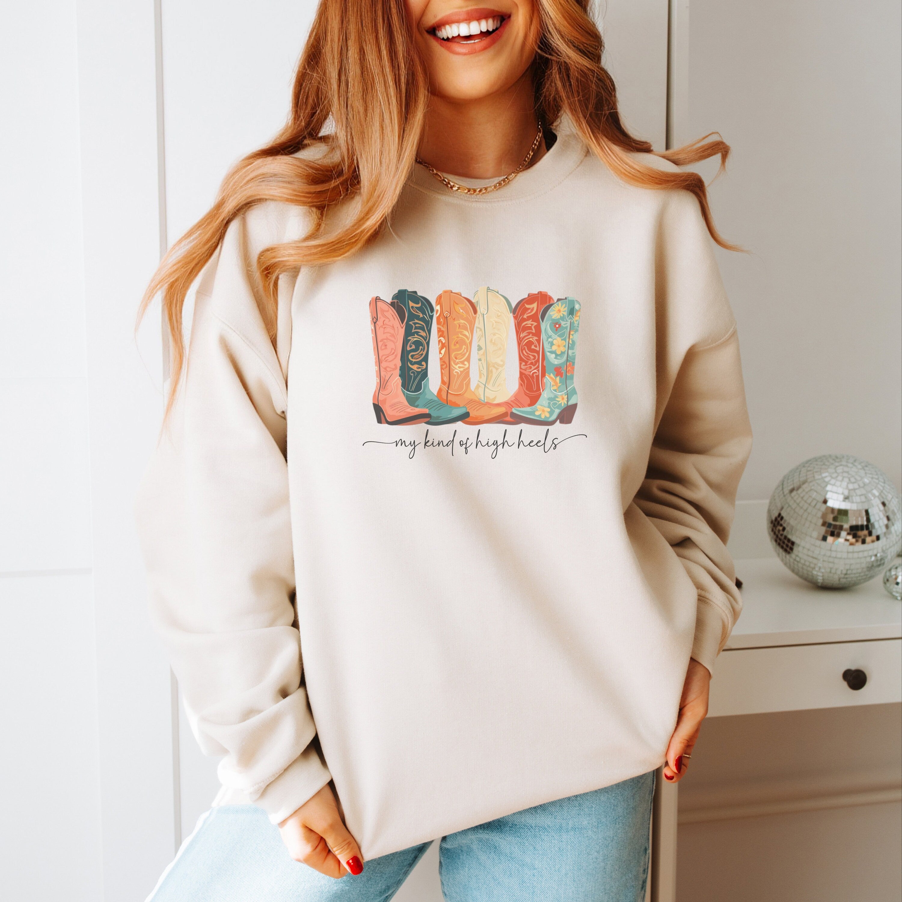 Funny Cowgirl Sweatshirt, Cute Cowboy Boots Shirt, Rodeo Sweatshirt, Country Concert, Western Shirt, Rodeo Shirt, Western, Girlfriend Gift