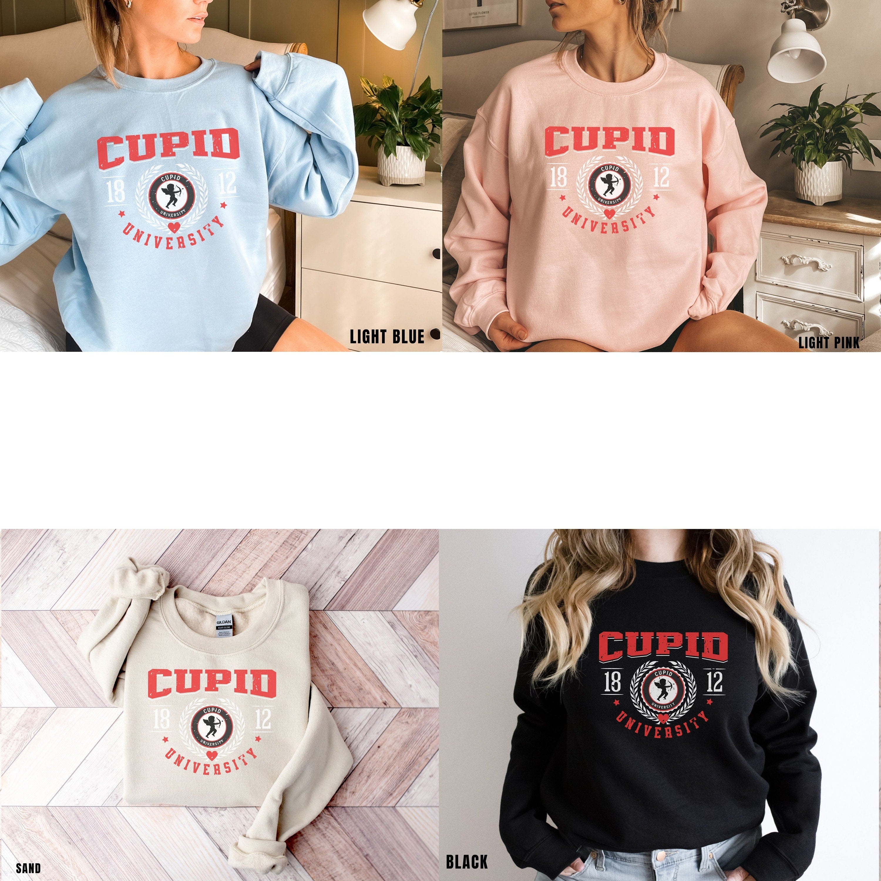 Womens Valentines Day Sweatshirt, Valentine Cupid Sweatshirt, Cupid University Sweatshirt, Valentines Day Shirt, Funny Valentines Day Gift