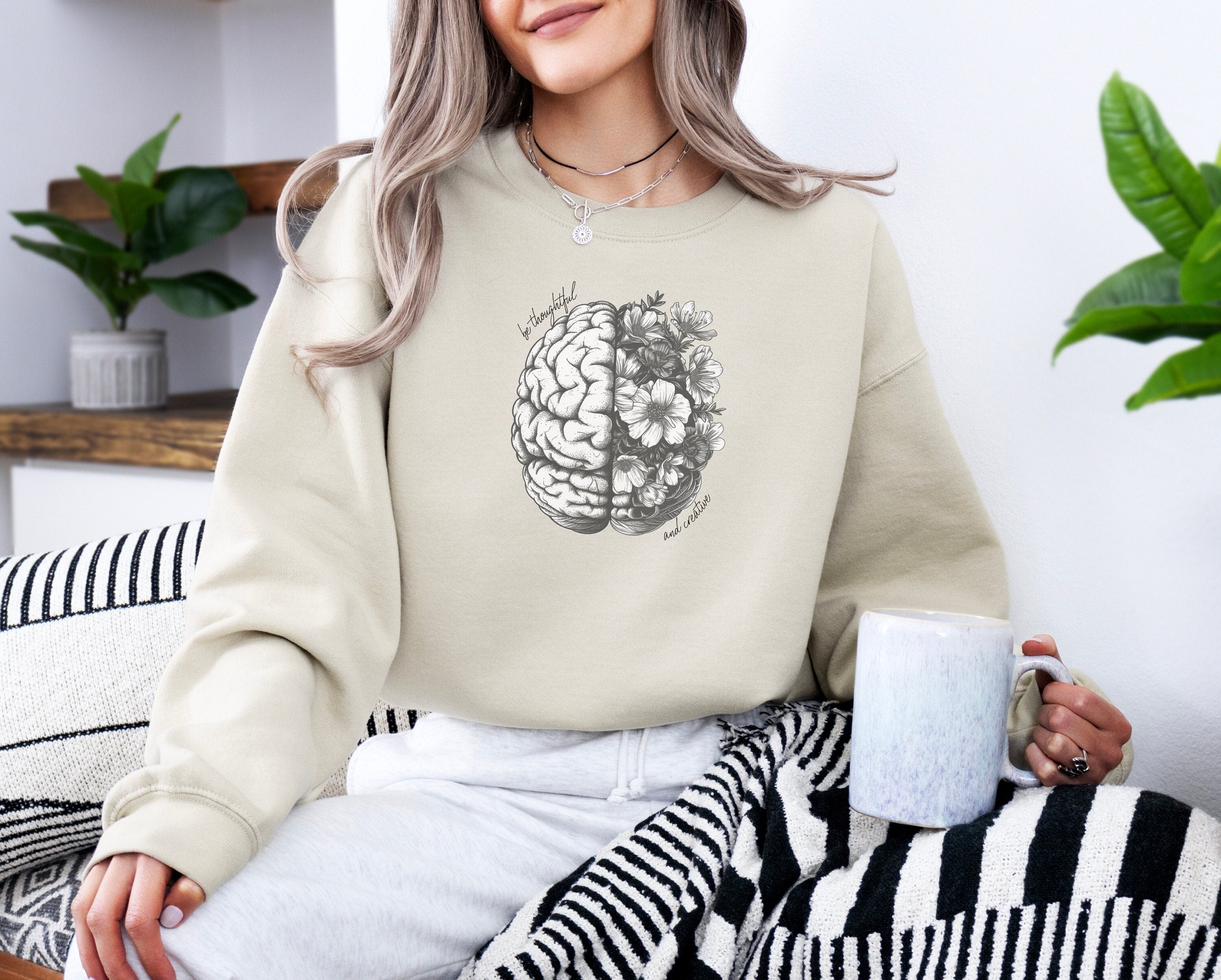 Brain Sweatshirt, Motivational Gift, Positive Saying Sweatshirt, Trendy Sweatshirt, Nurse Gift, Inspirational Gift, Girlfriend Gift