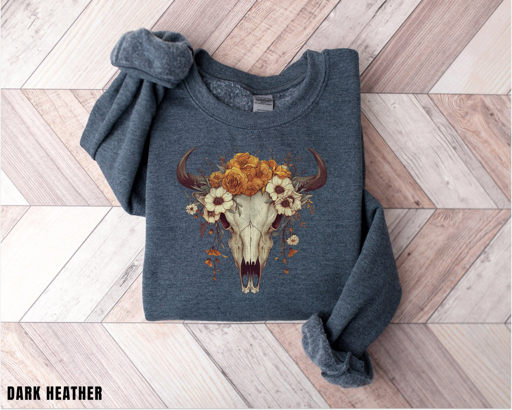 Boho Country Sweatshirt, Longhorn Shirt, Wild West Shirt, Outdoor Sweatshirt, Cowgirl Boho, Cowboy Shirt, Country Music Shirt, Gift GF