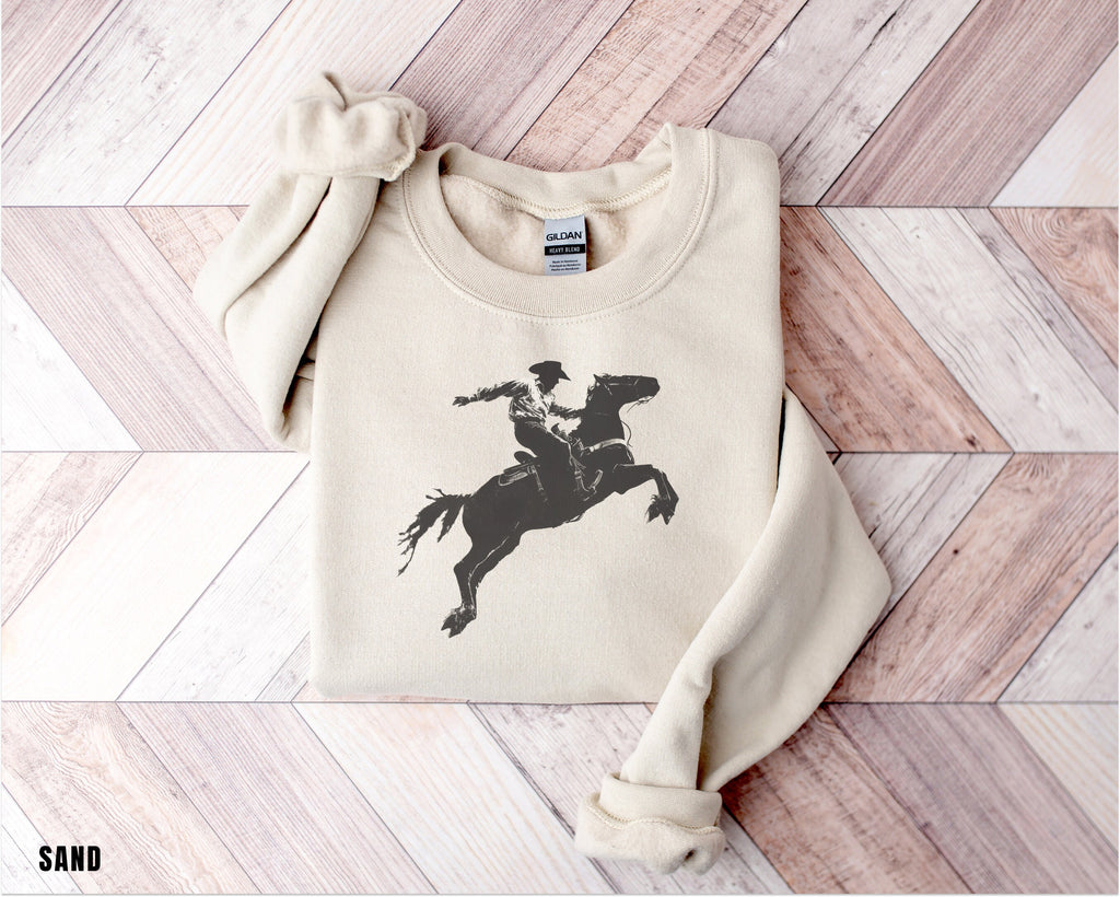 Cowboys Western Sweatshirt, American Western Graphic Crewneck, Rodeo Gift Shirt, Country Sweatshirt, Western Hoodie, Cowgirl Sweater, Horse