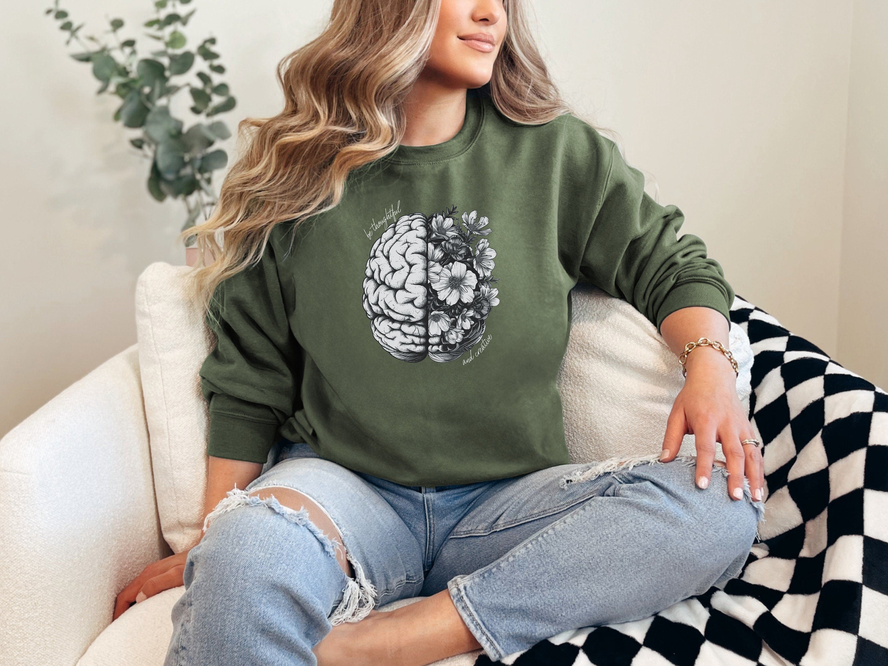 Brain Sweatshirt, Motivational Gift, Positive Saying Sweatshirt, Trendy Sweatshirt, Nurse Gift, Inspirational Gift, Girlfriend Gift