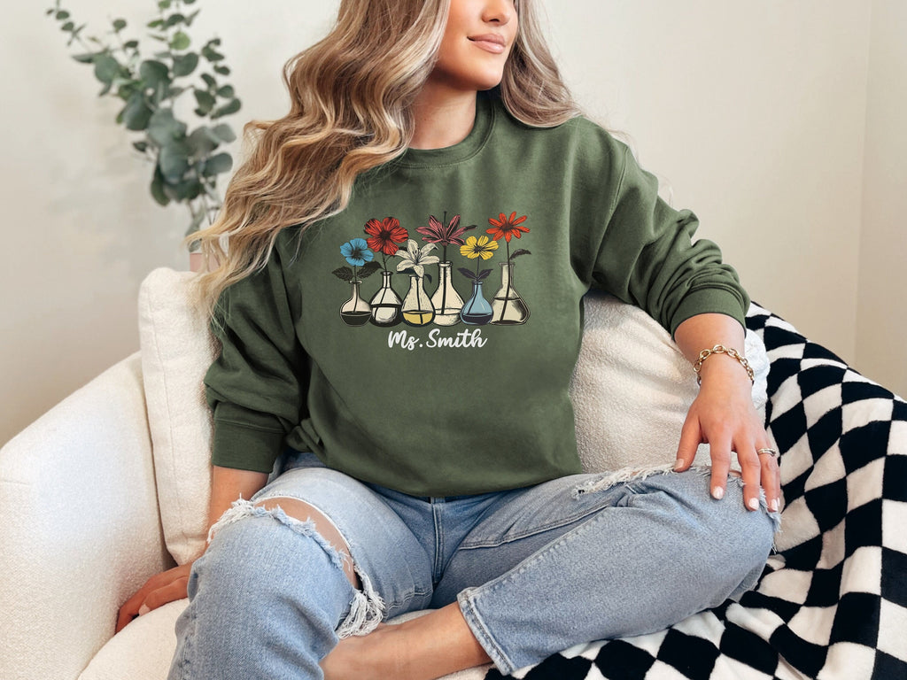 Custom Science Teacher Sweater, Science Shirt, Student Shirt, Cute Teacher Shirt, Gift For Teacher, Back To School Shirt, Chemist, Biology,