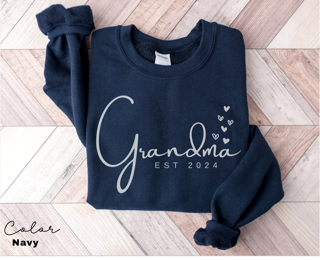 Personalized Grandma Est Sweatshirt, Custom Grandma Crewneck, Gift for Grandma, Grandma est 2024, Pregnancy Announcement, Grandma Gift