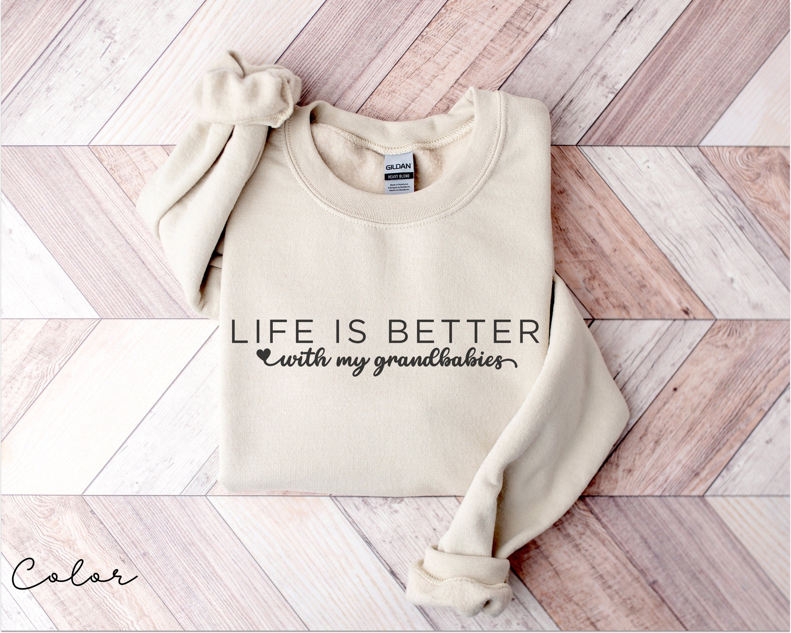 Life is Better With My Grands Sweatshirt, Grandma Sweatshirt, Grandpa Sweatshirt, Grandchilds Crewneck, Grandparent gift, Grandchild Gift