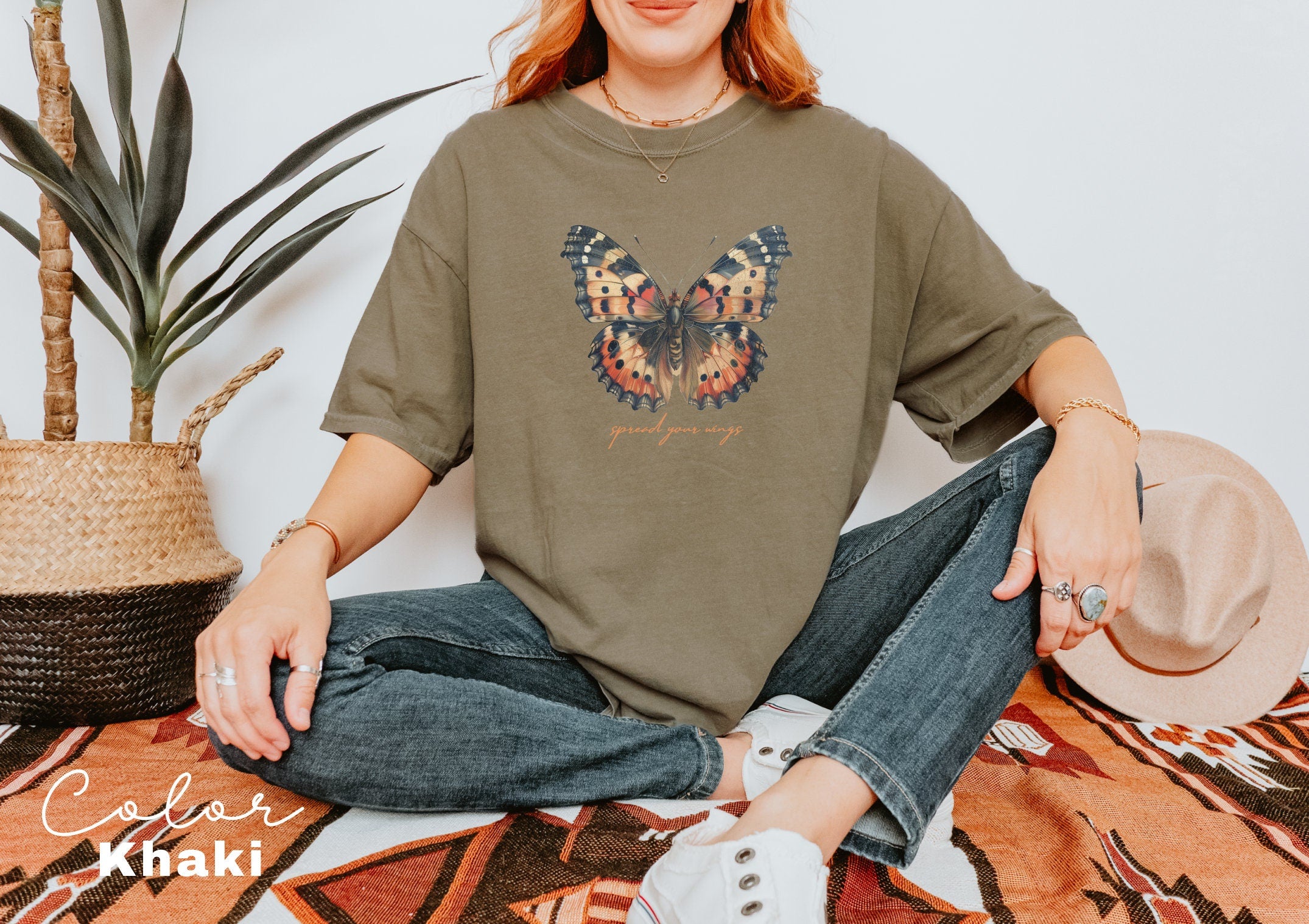 Vintage Butterfly Shirt, Mental Health Shirt, Spread Your Wings Butterfly, Positive Affirmation, Comfort Colors Motivational Shirt,
