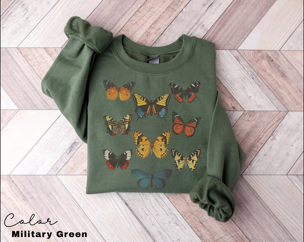 Butterfly Sweatshirt, Womens Spring Sweater, Boho Style , Gift for Women, Spring Butterfly, Moth Sweater, Bug Sweatshirt