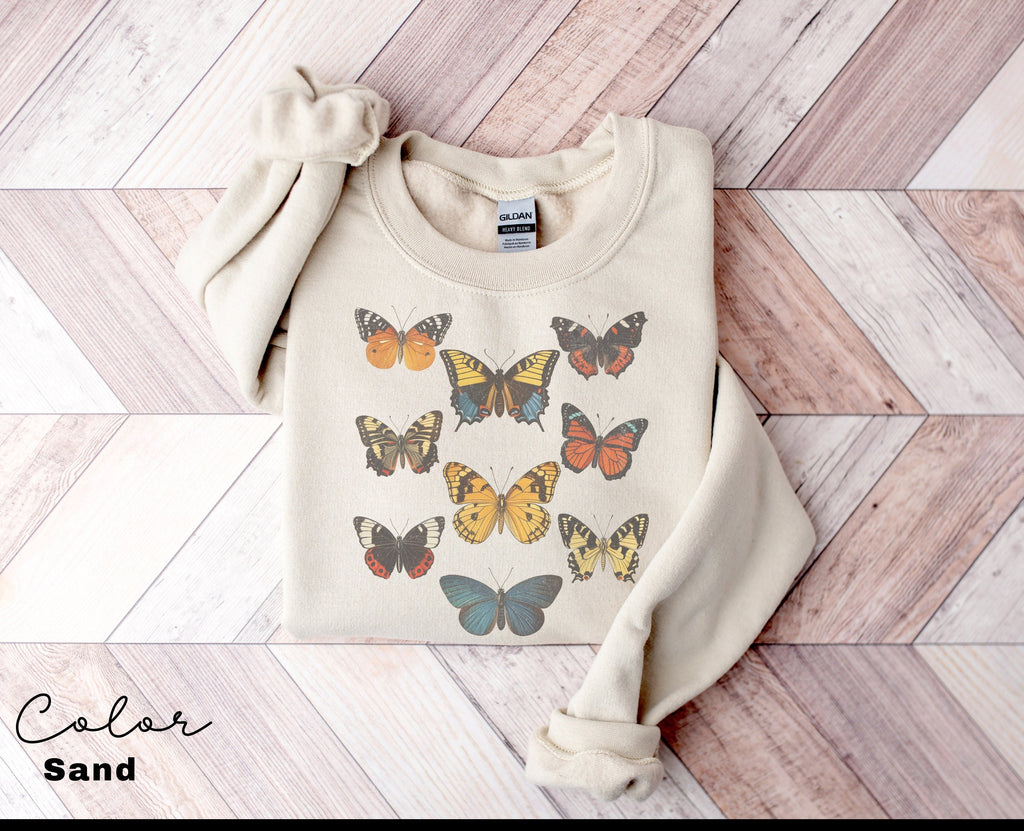 Butterfly Sweatshirt, Womens Spring Sweater, Boho Style , Gift for Women, Spring Butterfly, Moth Sweater, Bug Sweatshirt