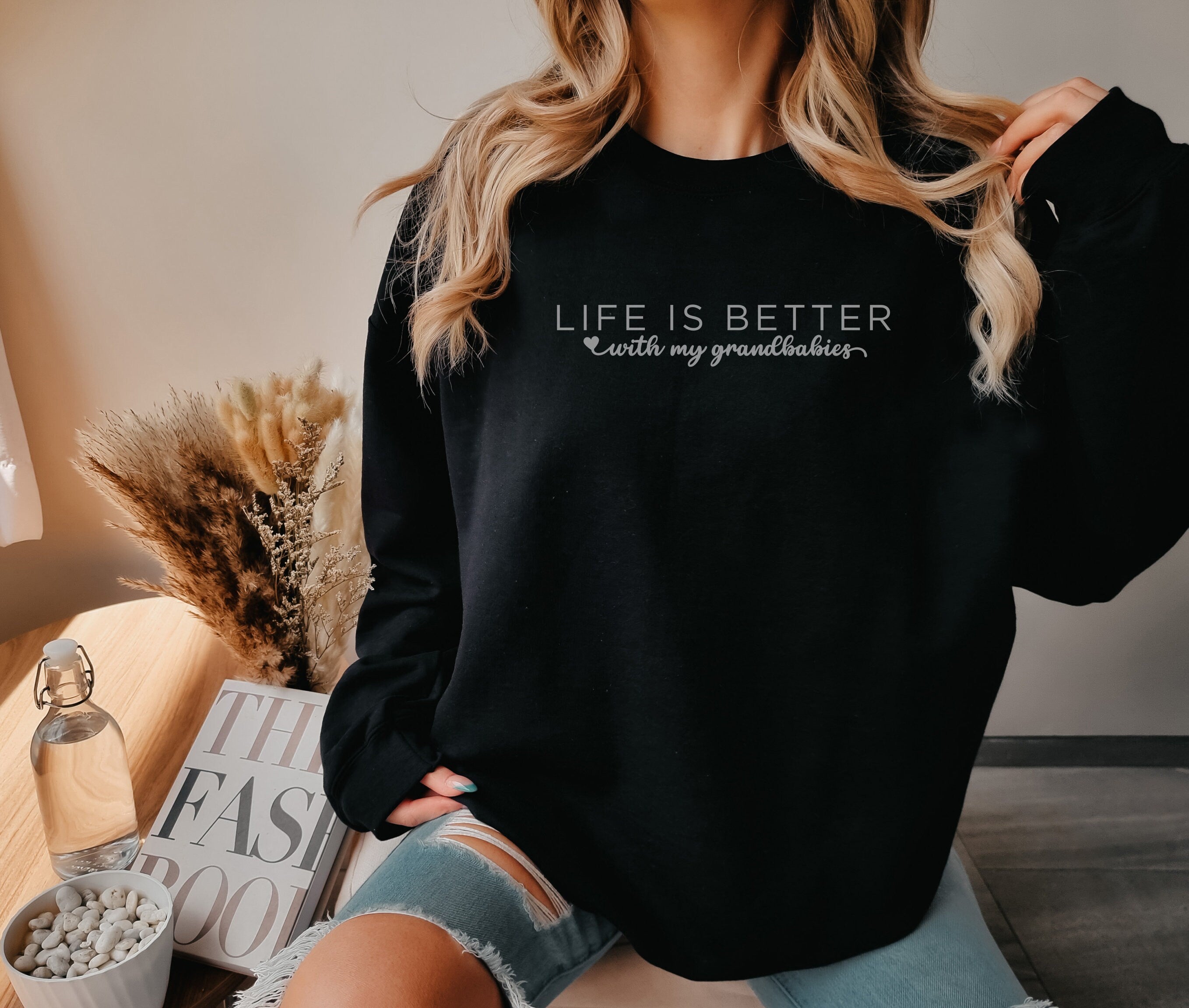 Life is Better With My Grands Sweatshirt, Grandma Sweatshirt, Grandpa Sweatshirt, Grandchilds Crewneck, Grandparent gift, Grandchild Gift