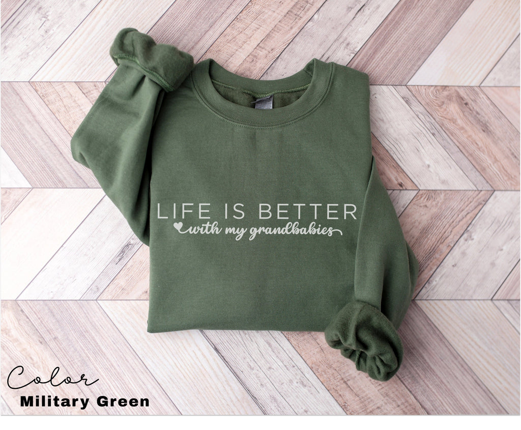 Life is Better With My Grands Sweatshirt, Grandma Sweatshirt, Grandpa Sweatshirt, Grandchilds Crewneck, Grandparent gift, Grandchild Gift