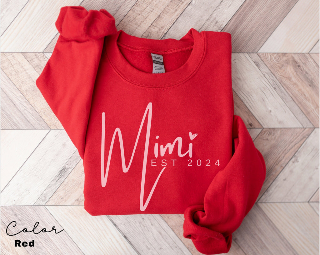 Mimi Sweatshirt, Personalized Mimi Sweatshirt, Grandma-life, Mimi Shirt, Mother's Day Shirts, New Mom Shirt, Est Pregnancy Reveal, EST 2024