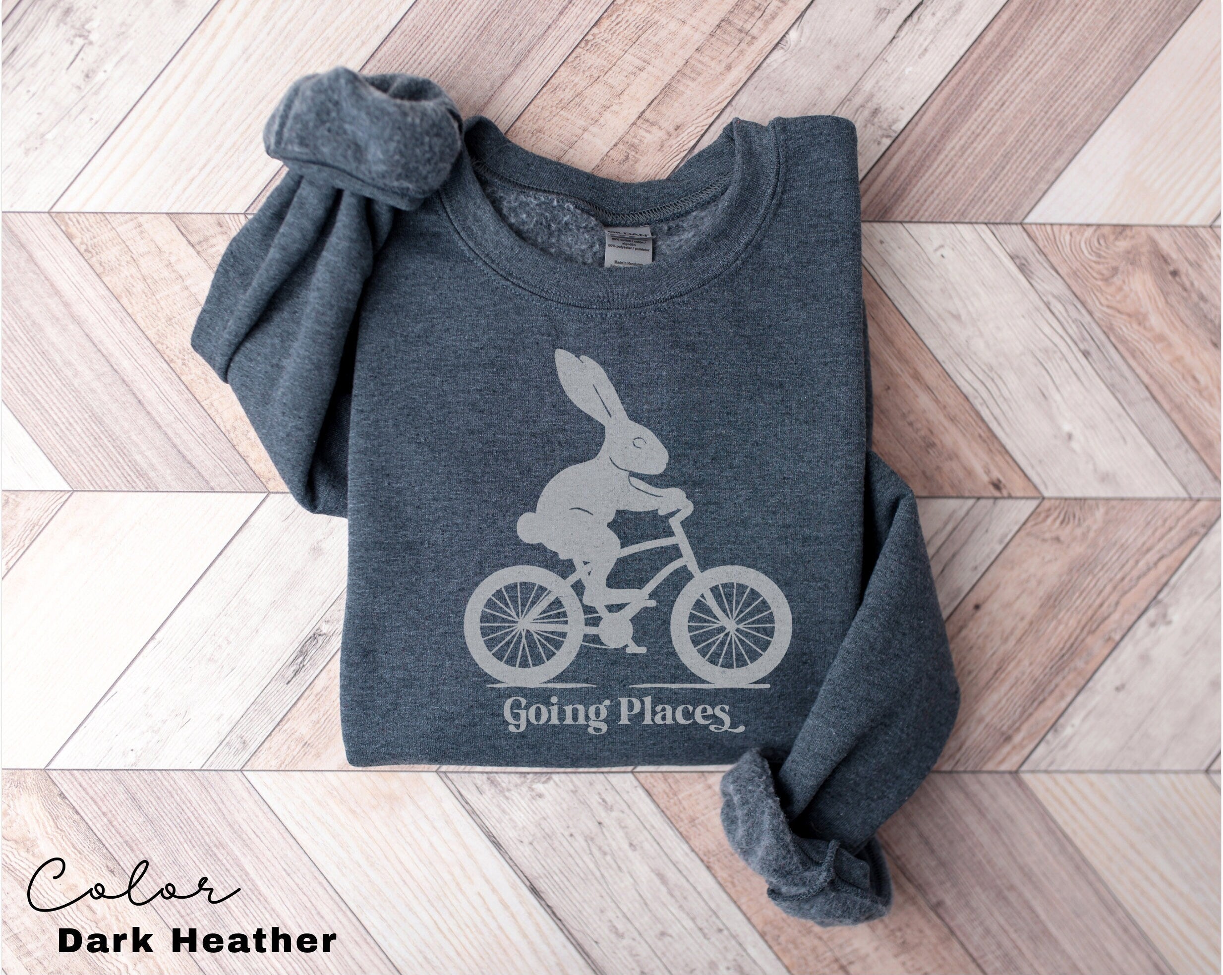 Motivational Sweatshirt, Bunny Rabbit Bike, Positive Saying Shirt, Bunny Rabbit Bike, Easter Sweater, Self Love Inspirational, Going Places