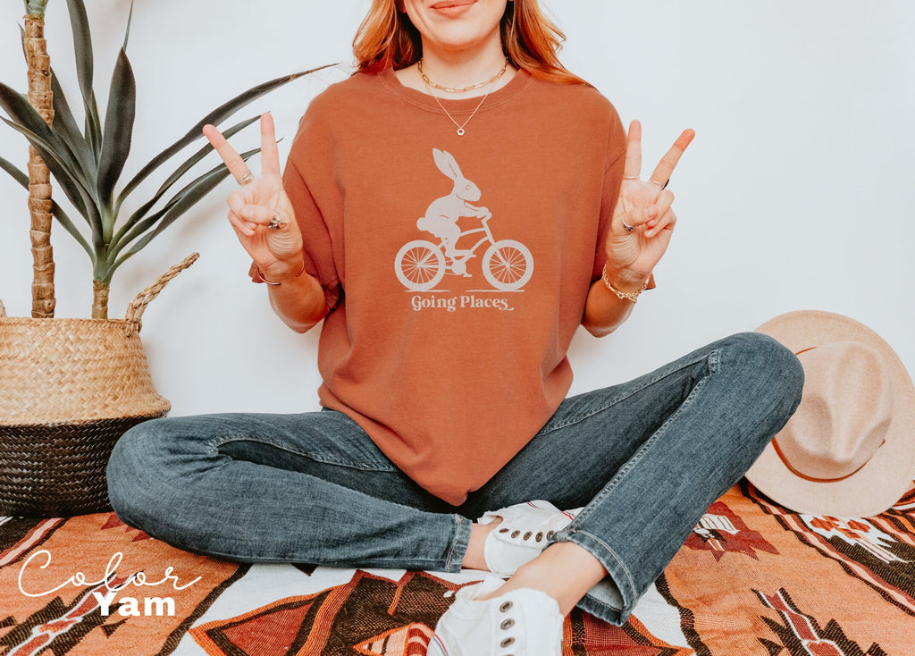 Motivational Shirt, Positive Saying Shirt, Bunny Rabbit Bike, Easter Shirt, Self Love Tshirt, Going Place Inspirational, Boss Mom