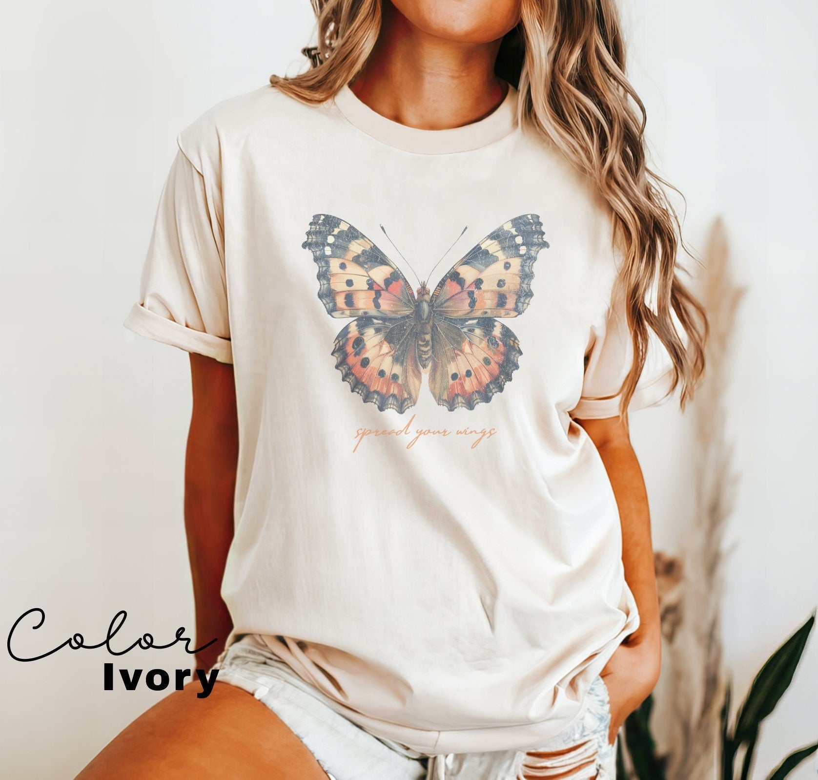 Vintage Butterfly Shirt, Mental Health Shirt, Spread Your Wings Butterfly, Positive Affirmation, Comfort Colors Motivational Shirt,