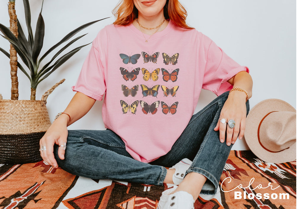 Vintage Butterfly Shirt, Positive Sayings Shirt, Nature Lover T-Shirt, Comfort Colors Tee, Gift For Her,Plus Size TShirts, Moth Boho TShirt,