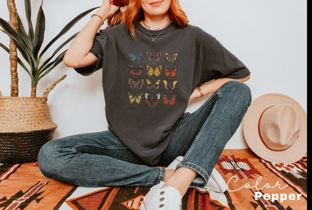 Vintage Butterfly Shirt, Positive Sayings Shirt, Nature Lover T-Shirt, Comfort Colors Tee, Gift For Her,Plus Size TShirts, Moth Boho TShirt,