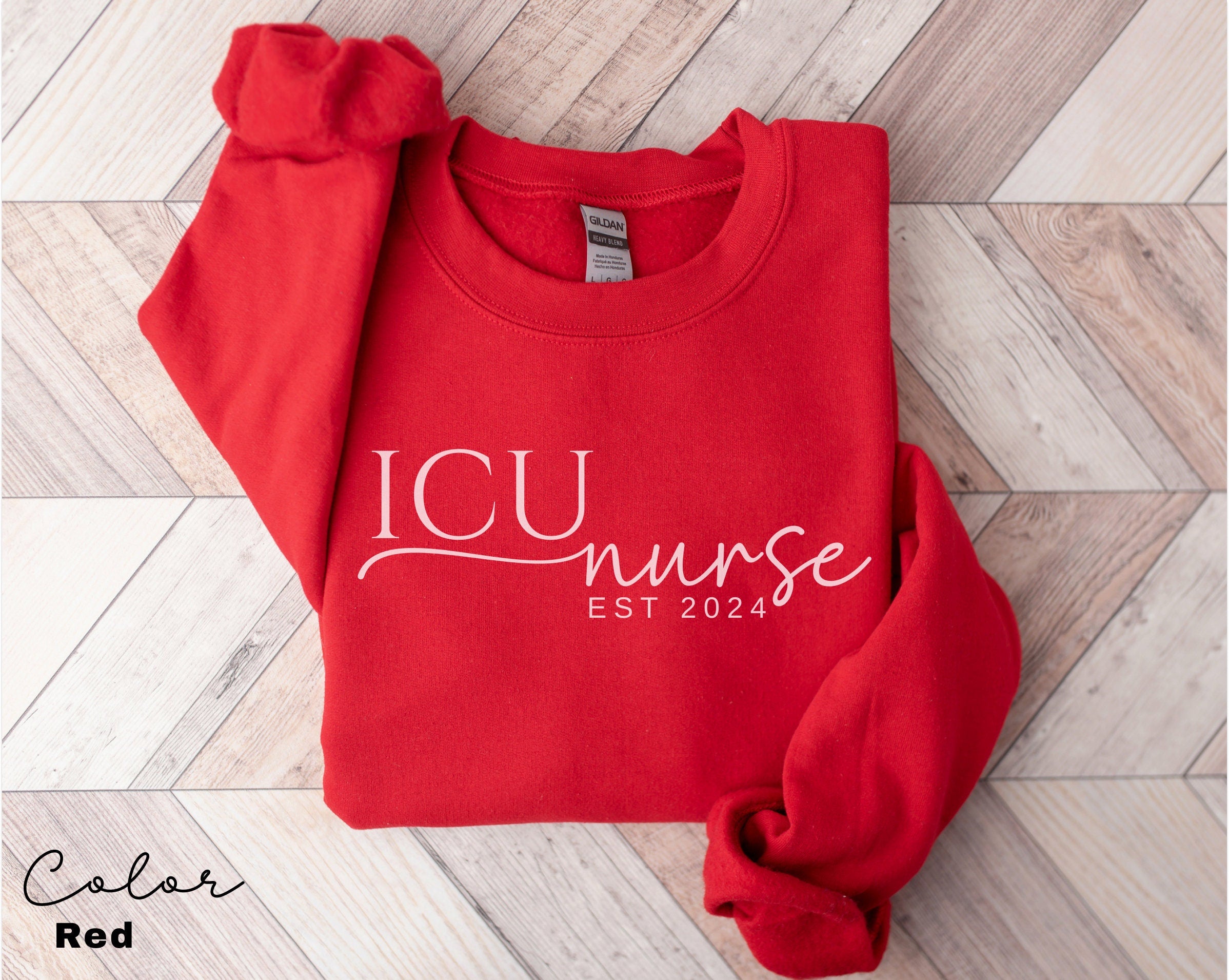 ICU Nurse Sweatshirt, Gifts for Intensive Care Unit Nurse, Unisex Crewneck Trendy ICU Sweater, Nursing School Gift, For Work ICU Nurse Shirt