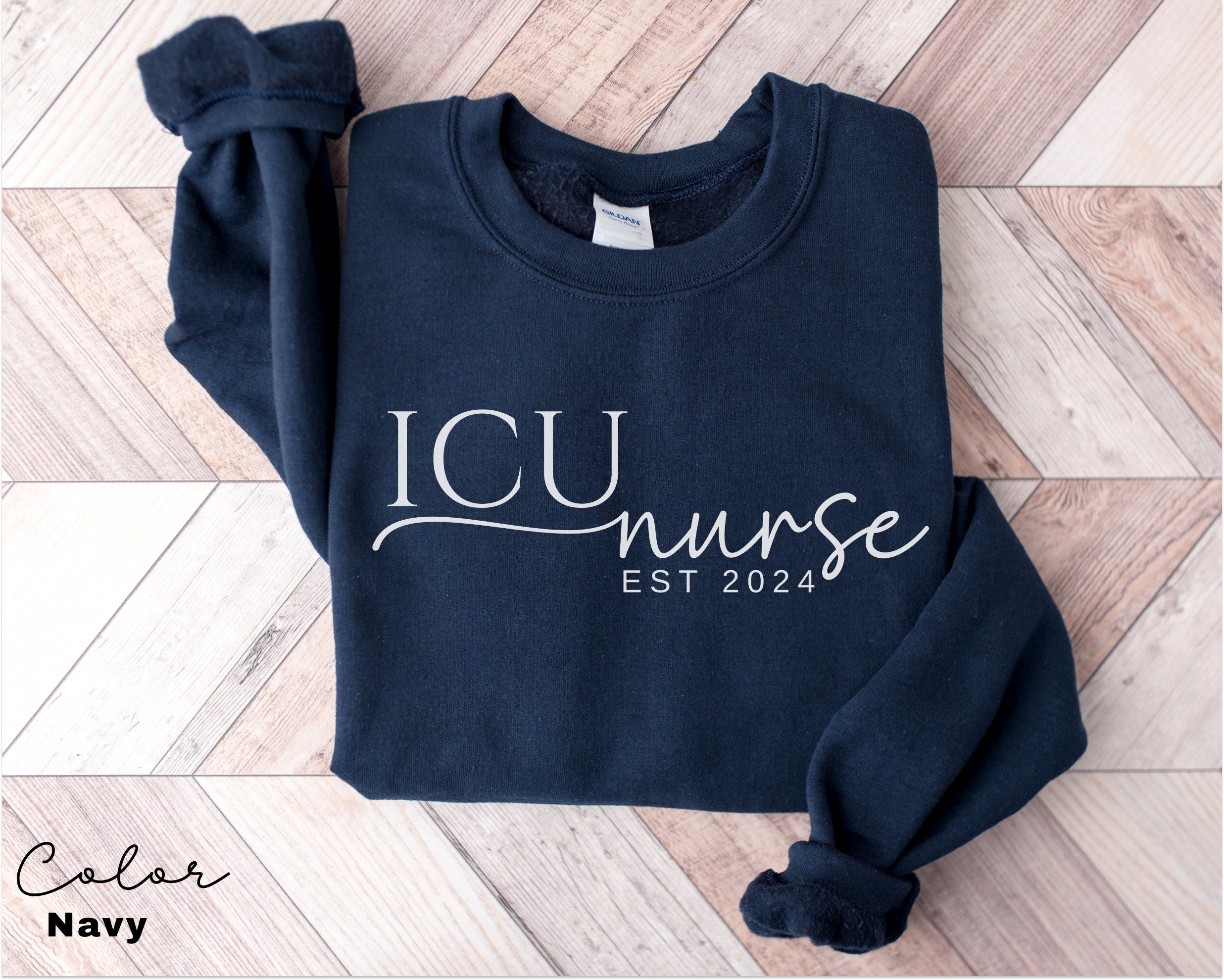 ICU Nurse Sweatshirt, Gifts for Intensive Care Unit Nurse, Unisex Crewneck Trendy ICU Sweater, Nursing School Gift, For Work ICU Nurse Shirt
